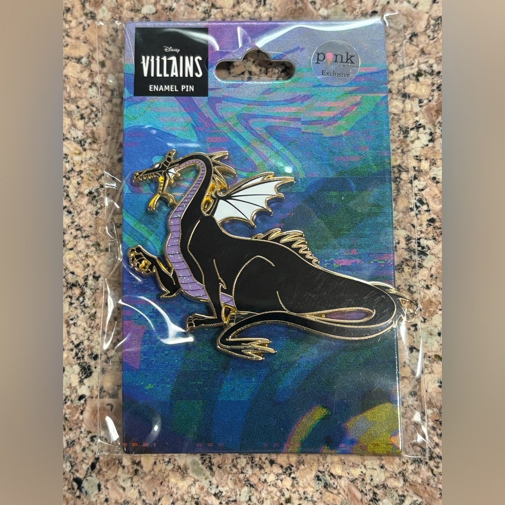 Disney Sleeping Beauty Maleficent Dragon 2.25" Pin Pink A La Mode PALM Villains